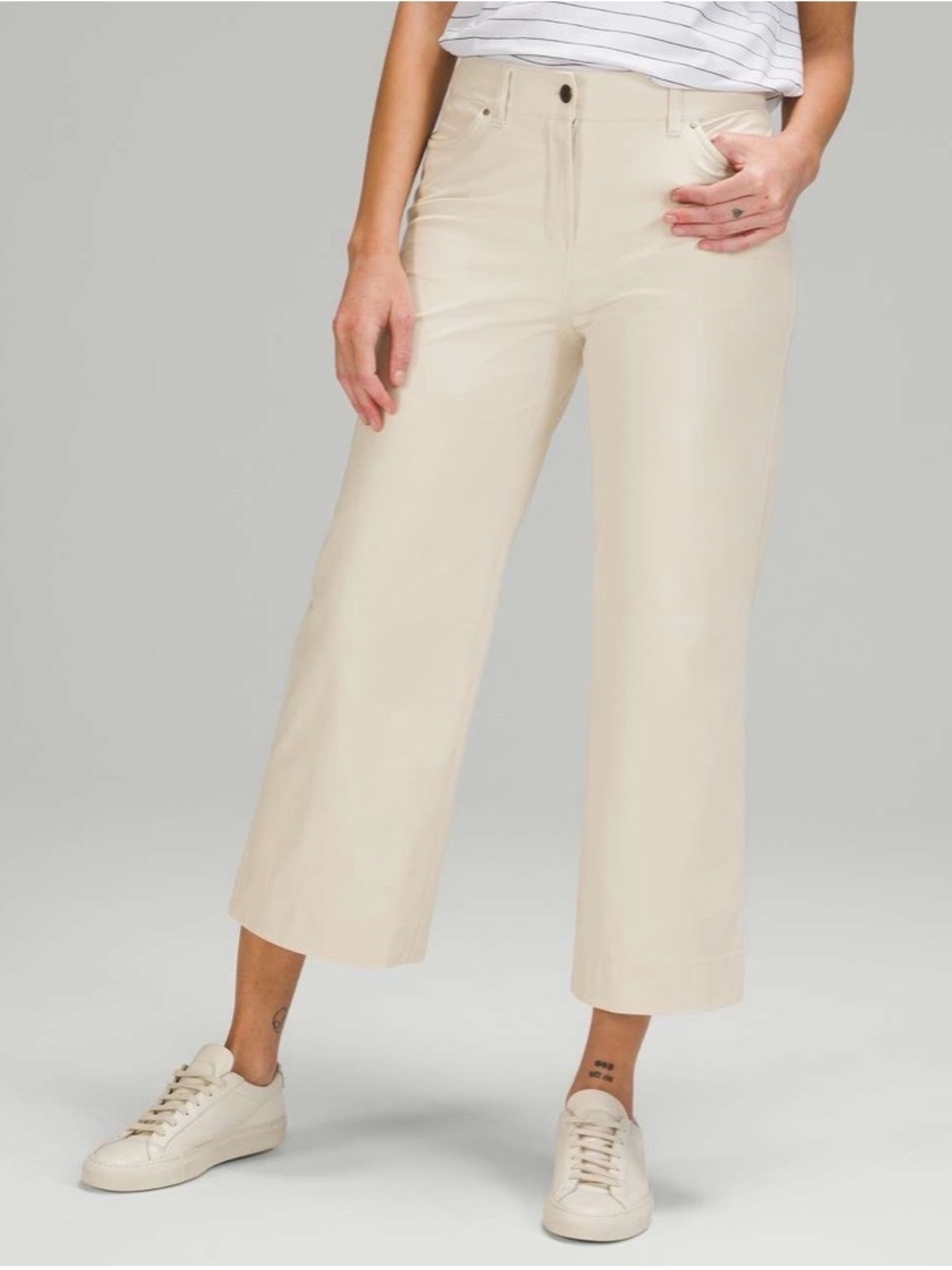 Lululemon City Sleek 7/8 Pants – High Rise Cropped | White Opal | Size 29